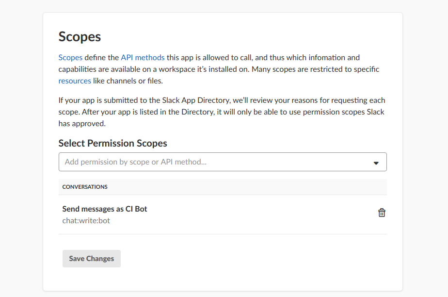 Slack App Permissions